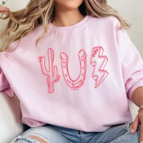 Online Exclusive | Rodeo Roundup Icons Graphic Sweatshirt in Pink