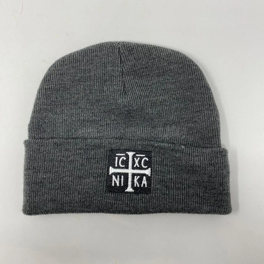 Orthodox Cross Gray Winter Hat | Tuque d'hiver grise avec croix orthodoxe