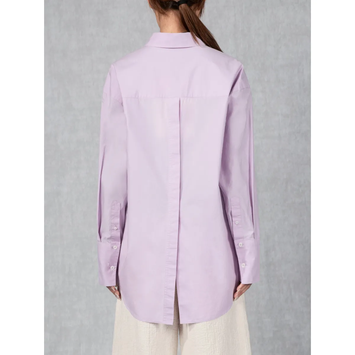 Oversized Back Slit Shirt Purple Rose