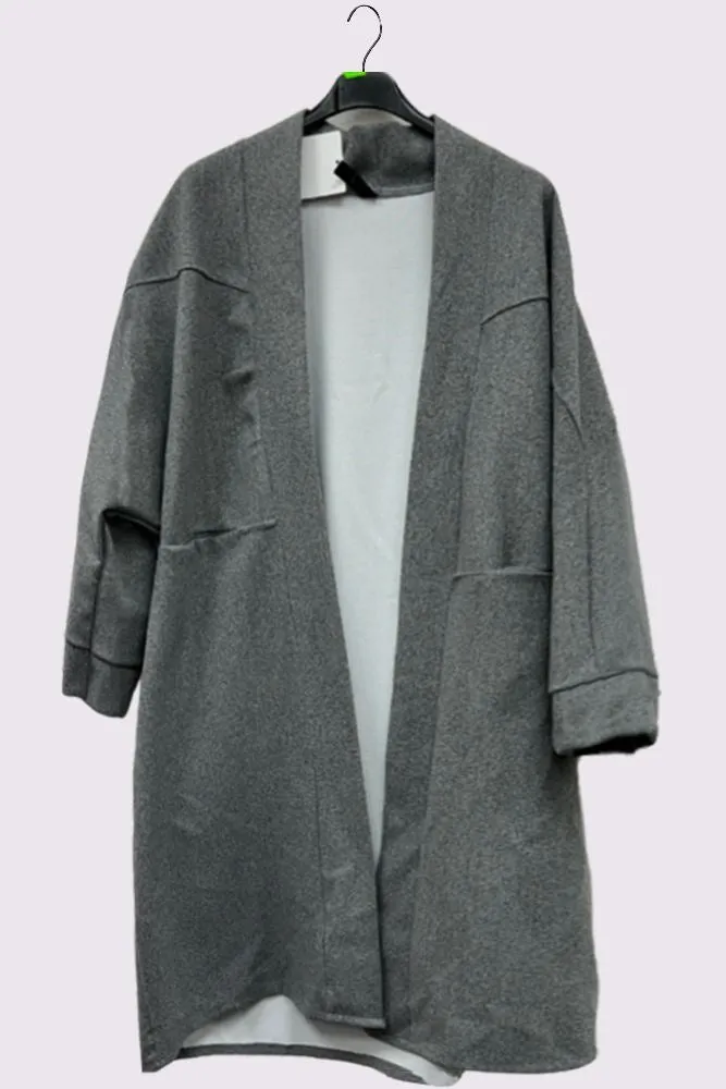 Oversized Open Front Long Coat