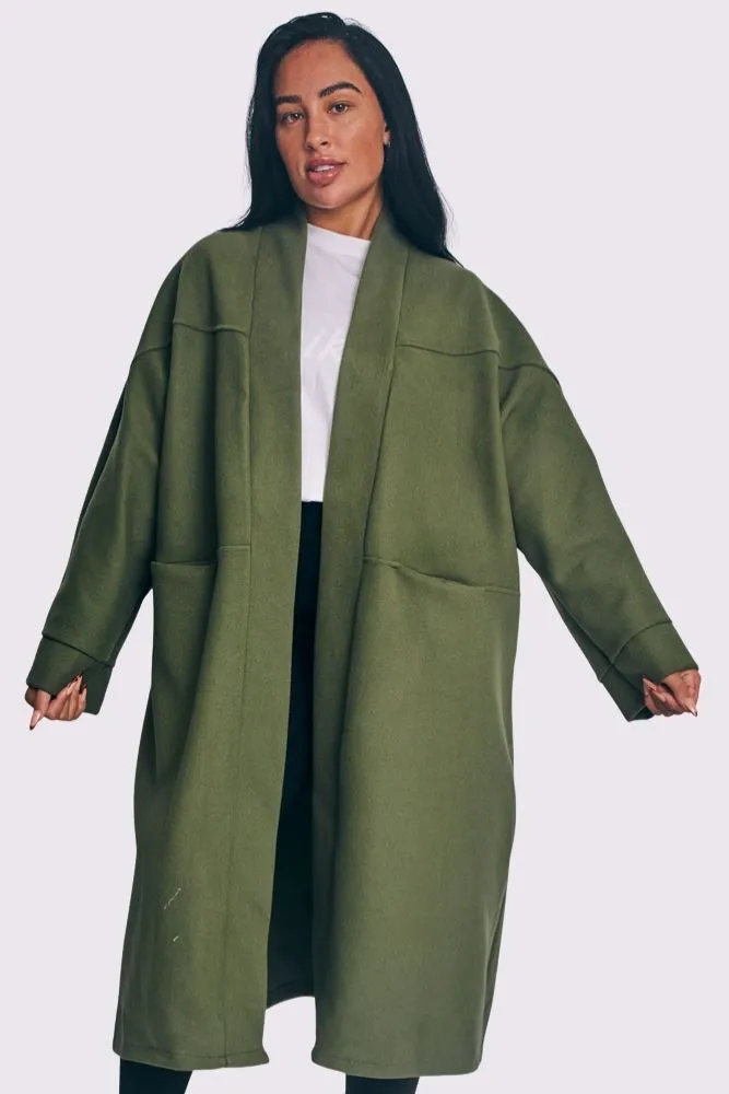 Oversized Open Front Long Coat