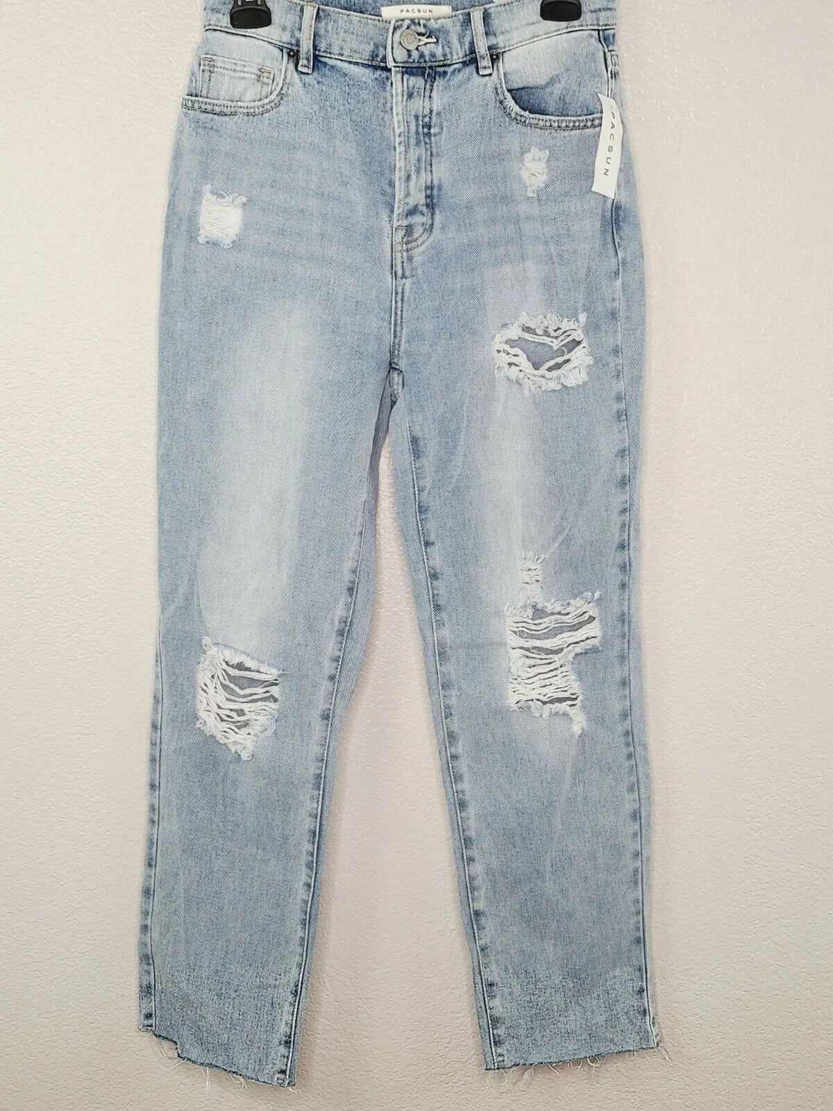 PacSun L.A. Women's Terra Blue High Rise Straight Distressed Jeans Size 26