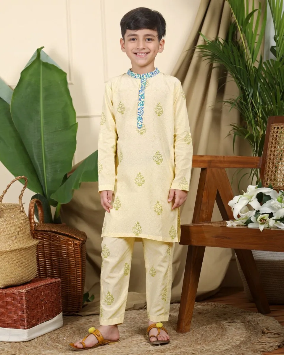 Panna Boys Ethnic Kurta with Nehru Jacket and Churidaar Set