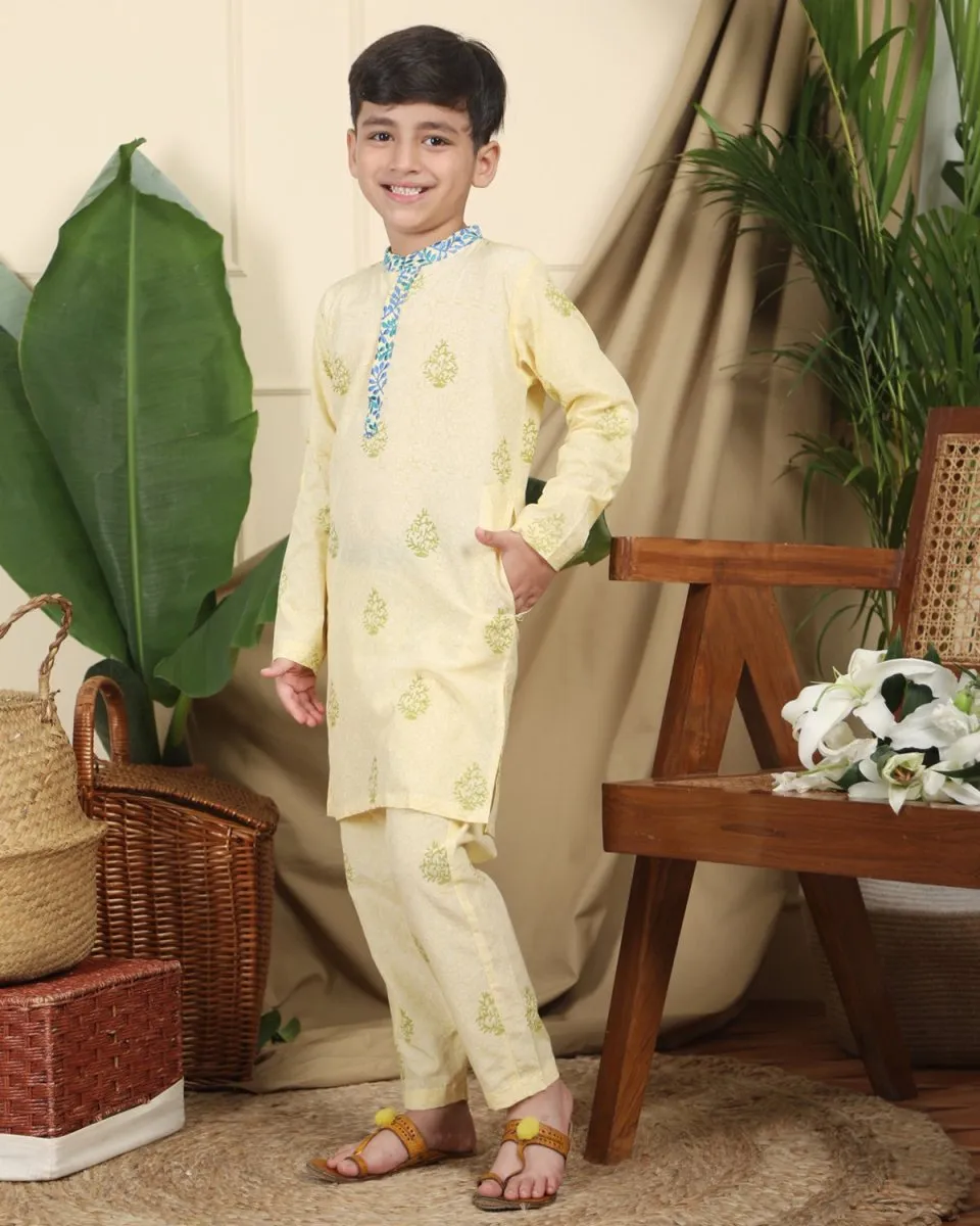 Panna Boys Ethnic Kurta with Nehru Jacket and Churidaar Set