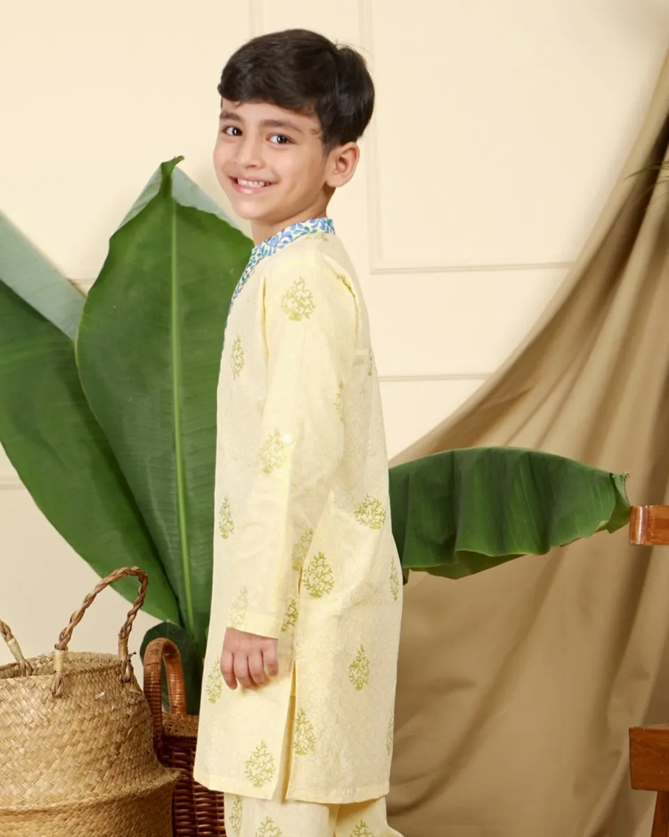 Panna Boys Ethnic Kurta with Nehru Jacket and Churidaar Set