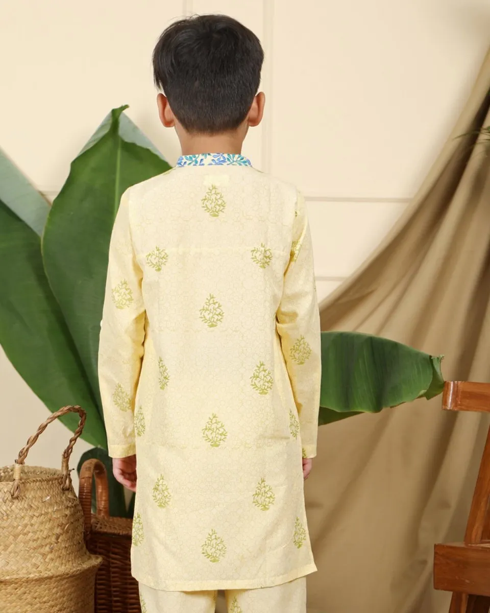 Panna Boys Ethnic Kurta with Nehru Jacket and Churidaar Set