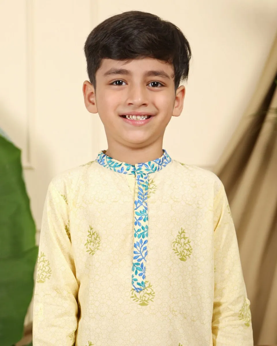 Panna Boys Ethnic Kurta with Nehru Jacket and Churidaar Set