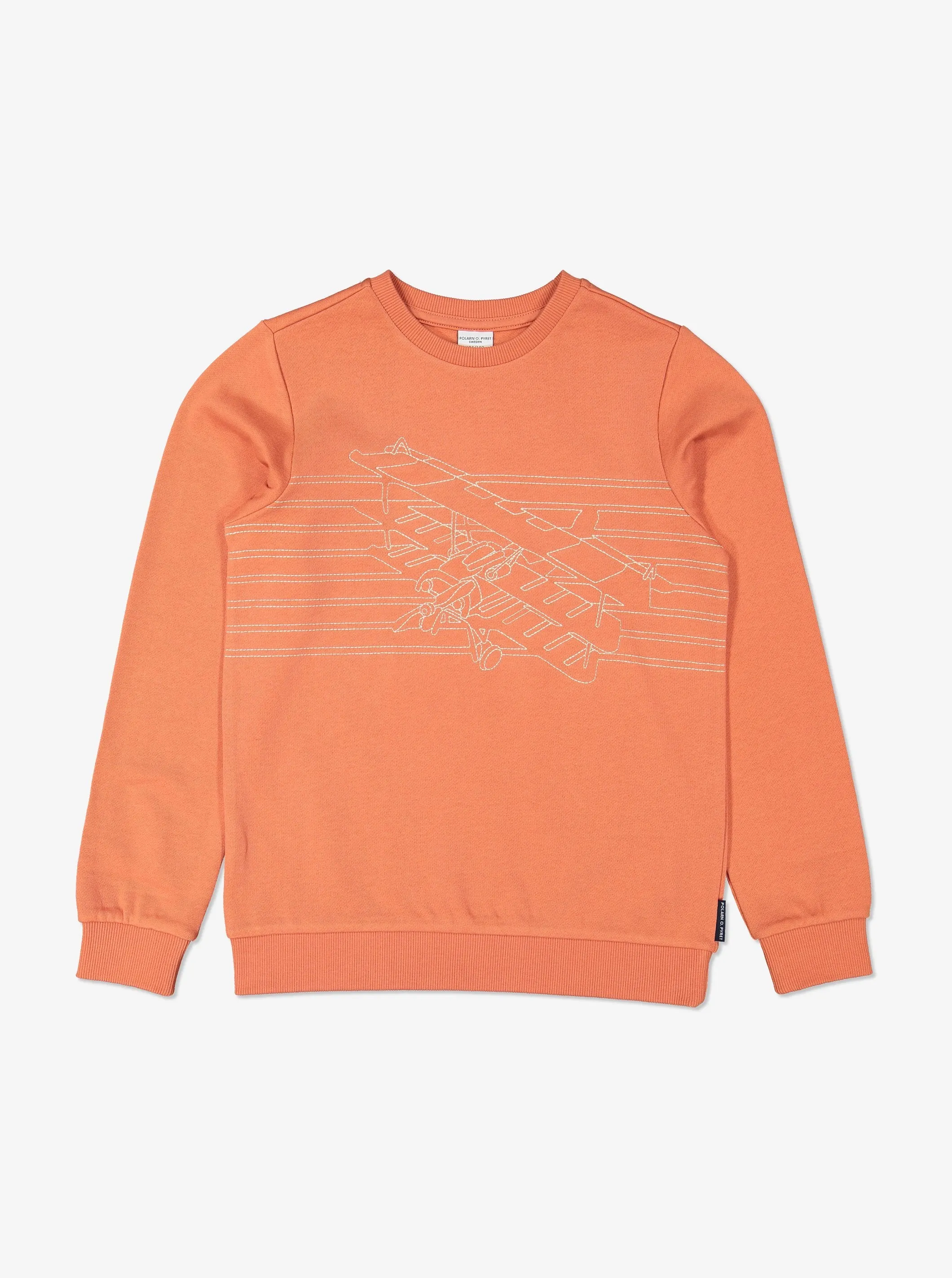 Plane Embroidered Kids Sweatshirt