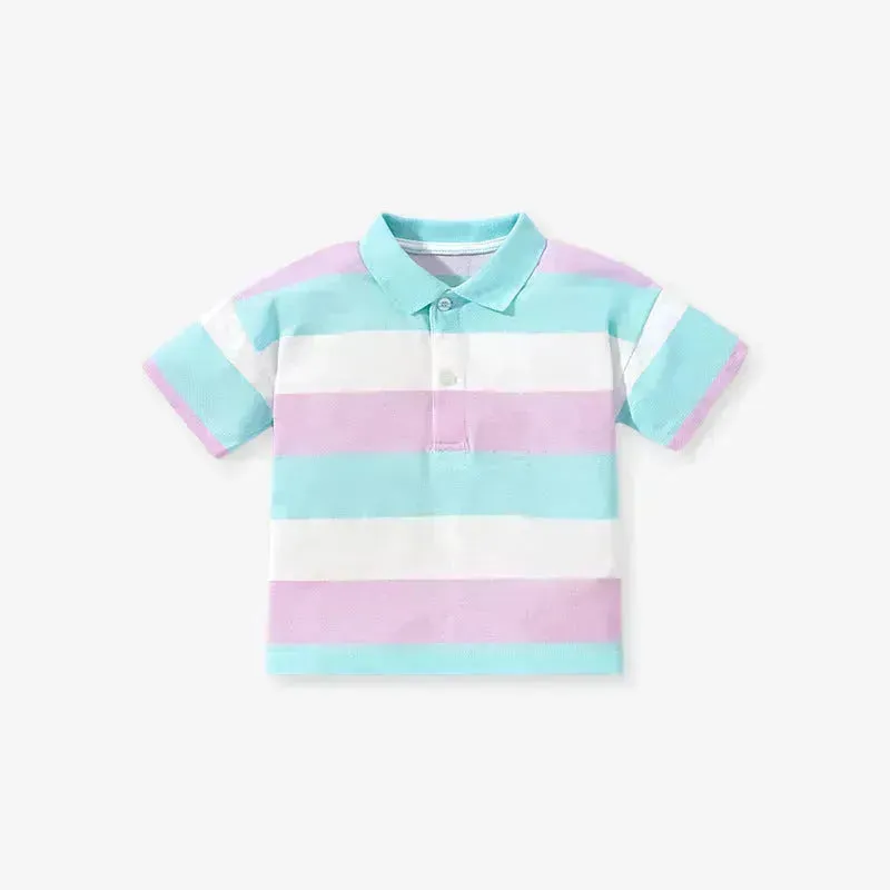 Polo Shirt  for boys Short Sleeve Striped  cotton shirt for baby boys