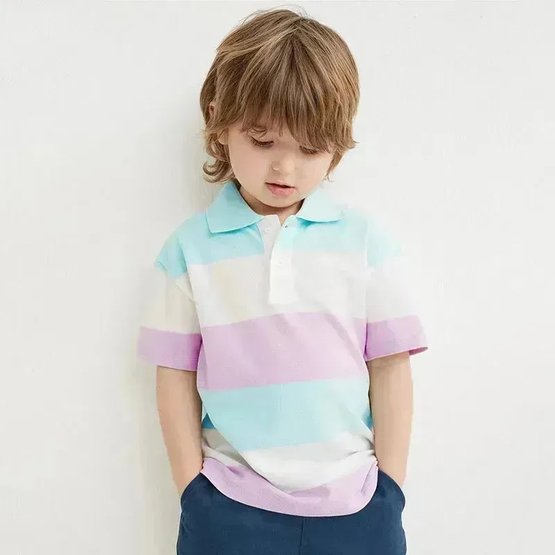 Polo Shirt  for boys Short Sleeve Striped  cotton shirt for baby boys