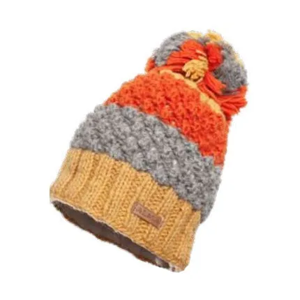 Popcorn Stripe Hat with Pompom