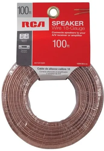 RCA AH18100R Speaker Wire 18 Guage High Performance Wire 100 Foot