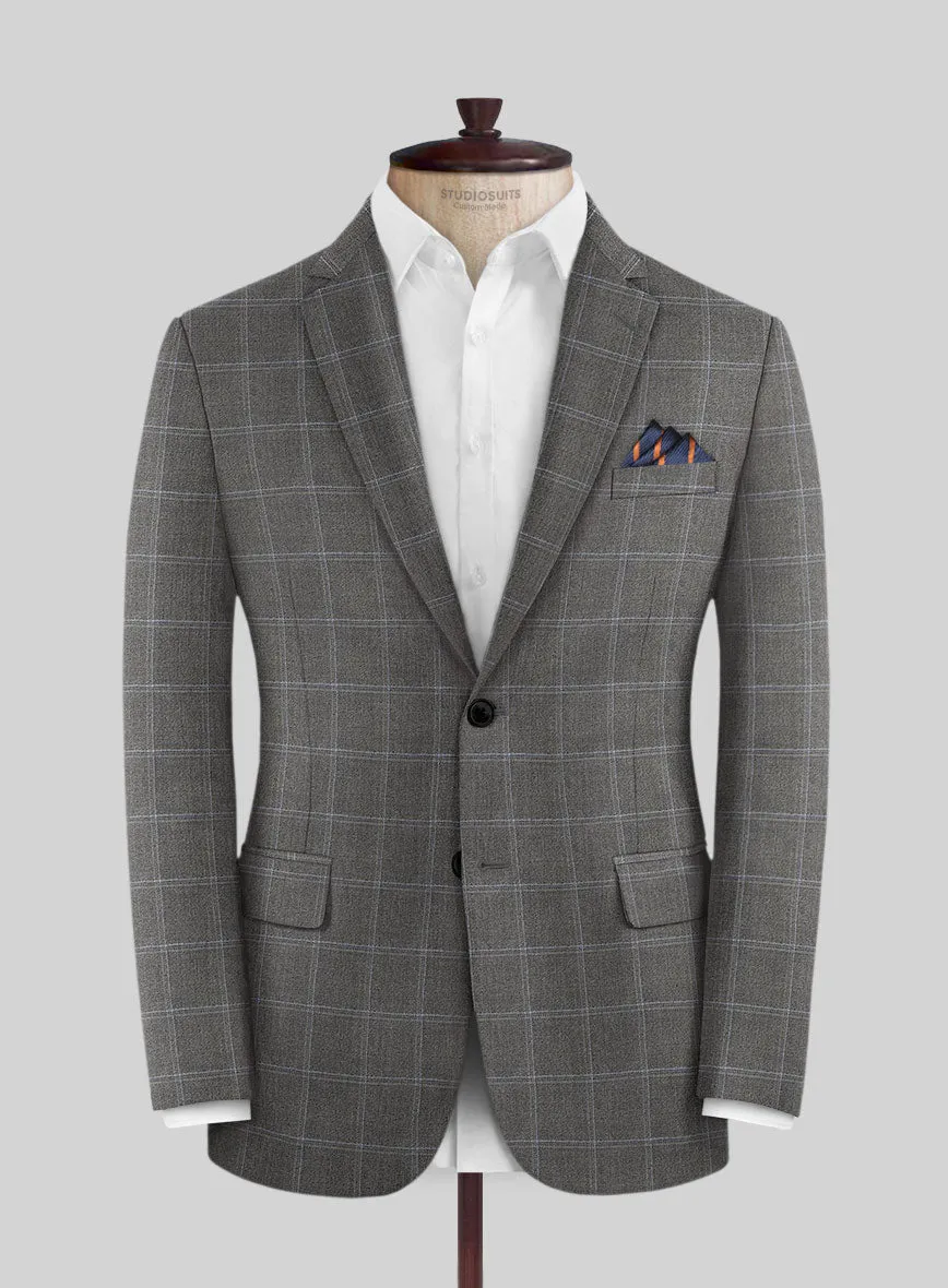 Reda Igidro Gray Checks Wool Jacket