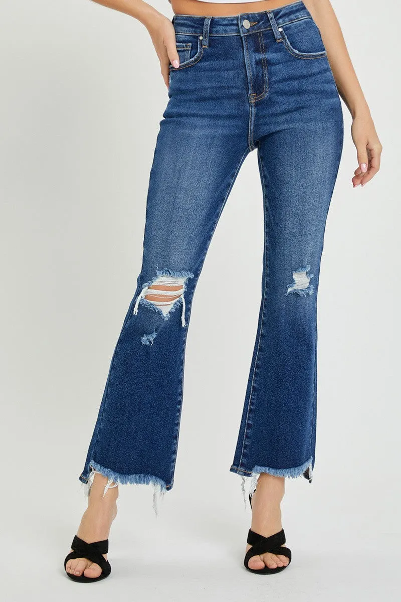 Risen Jeans - High Rise Crop Flare Jeans - RDP5479