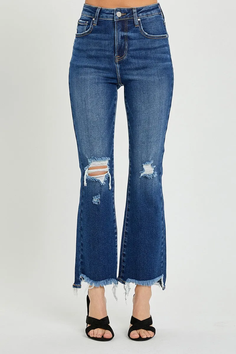 Risen Jeans - High Rise Crop Flare Jeans - RDP5479