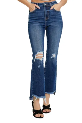 Risen Jeans - High Rise Crop Flare Jeans - RDP5479