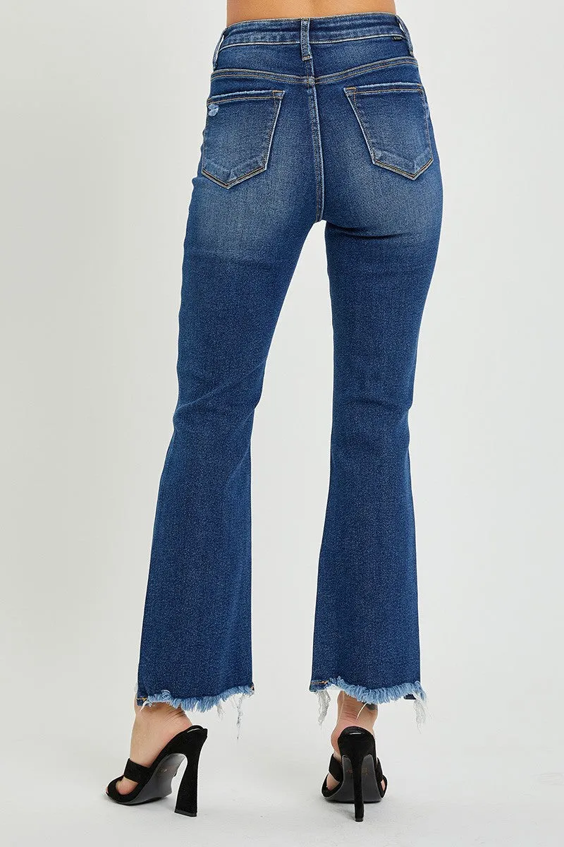 Risen Jeans - High Rise Crop Flare Jeans - RDP5479