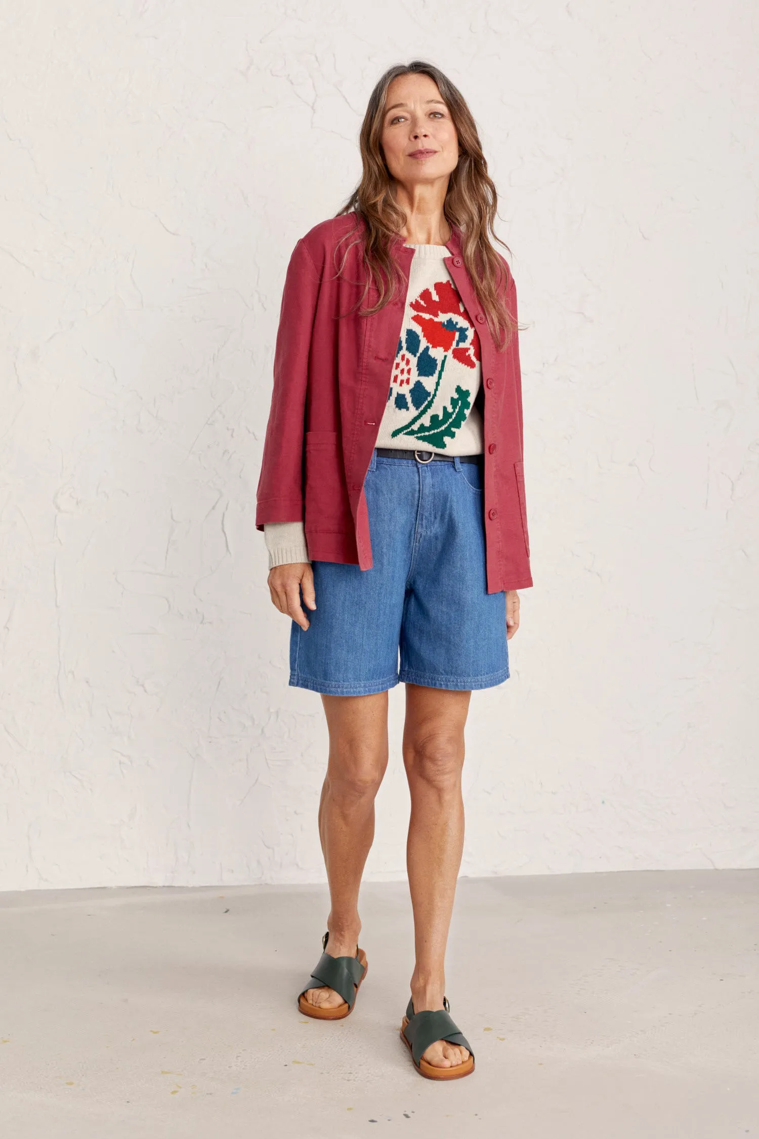 Rode jas met knopen | Seasalt Cornwall clear bloom jacket primula