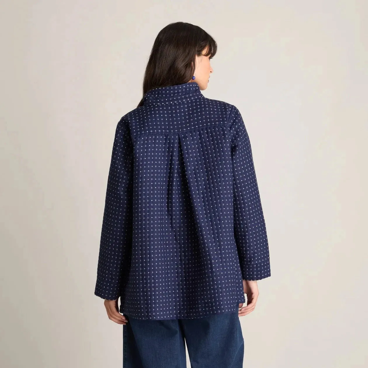 Stitch Wool Jacket - Indigo