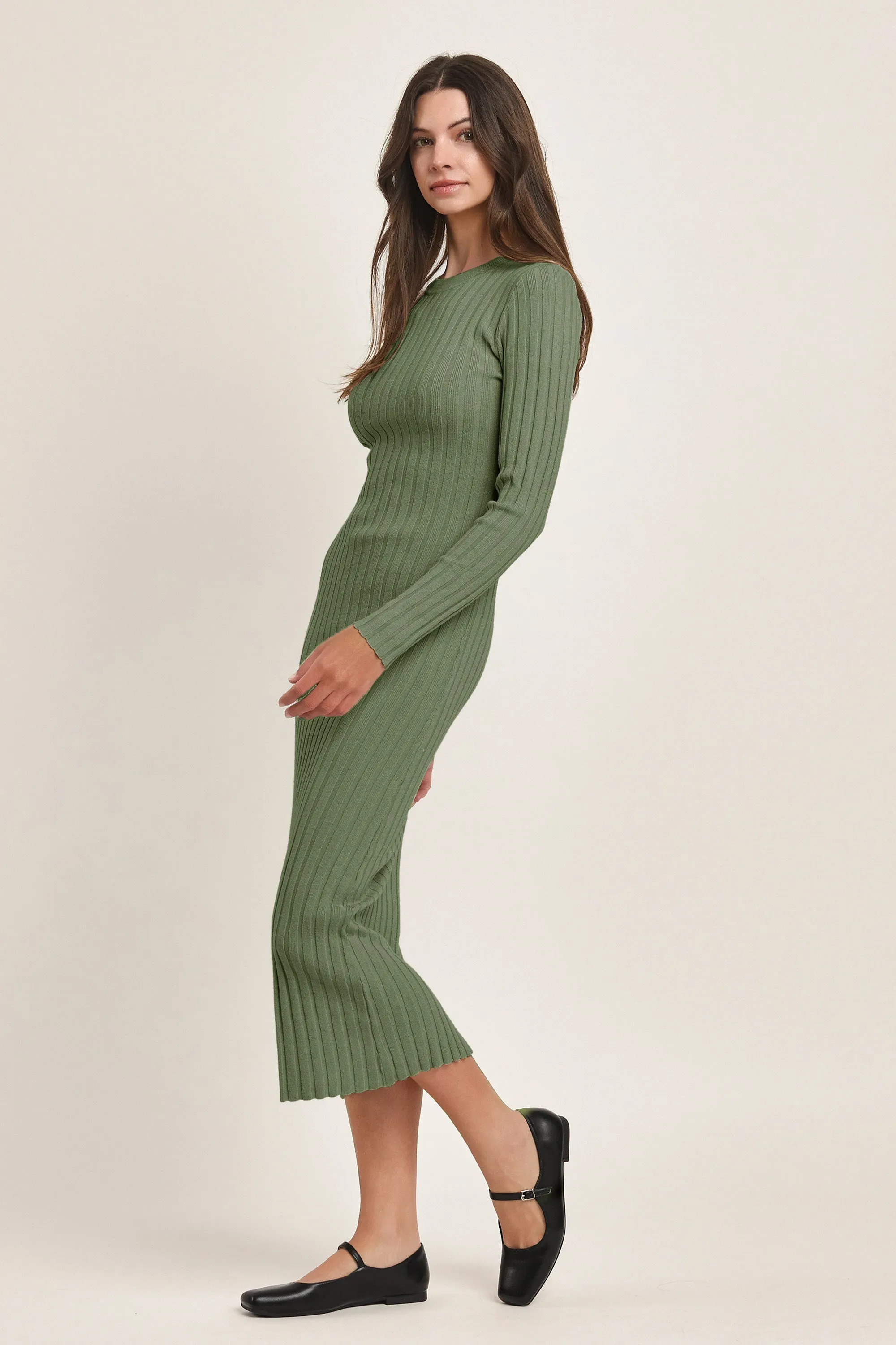 SUPER SOFT RIBBED SWEATER DRESS