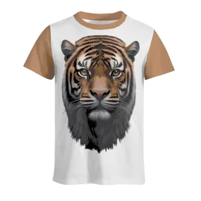 T-Shirt All-Over Print (Mesh Fabric) Polyester: Design Tiger Head and Sidearms