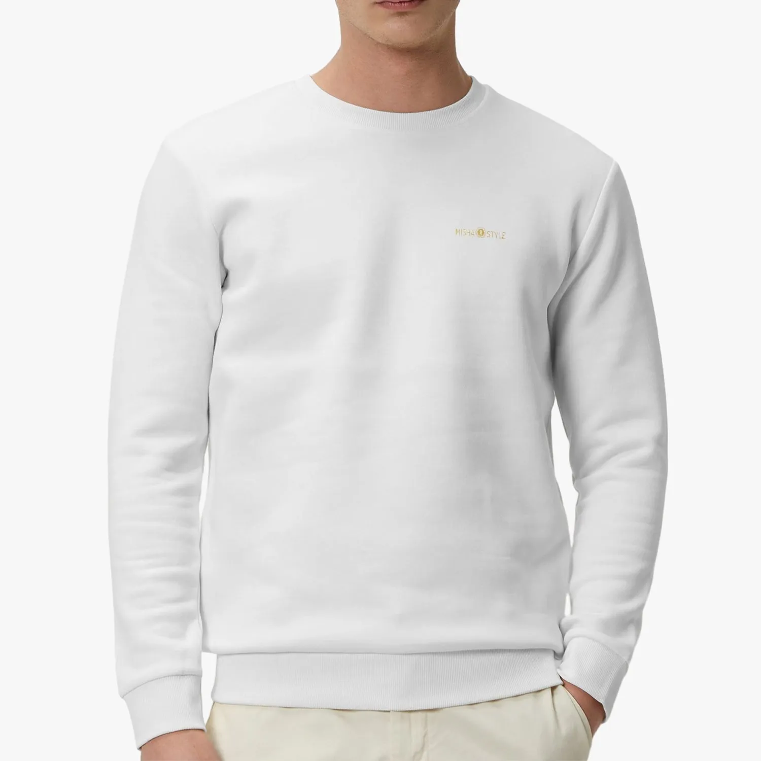 Unisex Garment-Dyed White Sweatshirt