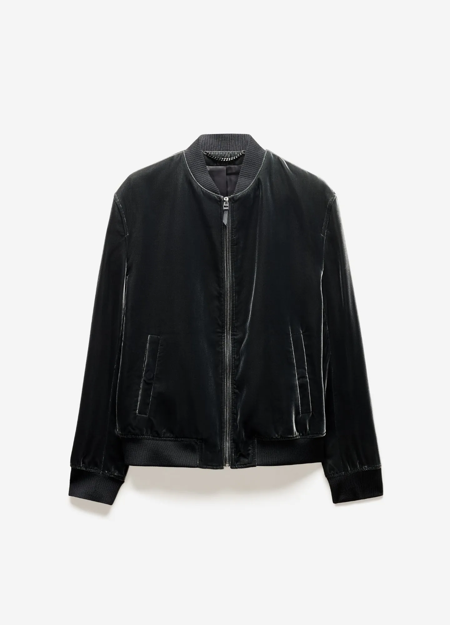 Velvet Bomber Jacket Smoke