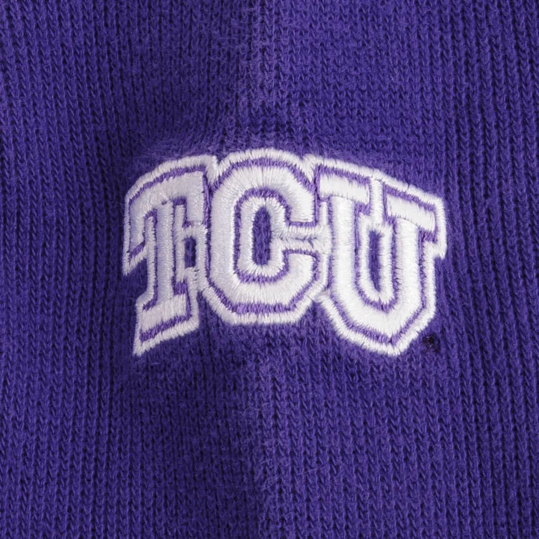 VINTAGE RALPH LAUREN TCU HORNED FROGS PURPLE QUARTER ZIP SWEATER MEDIUM 1990S