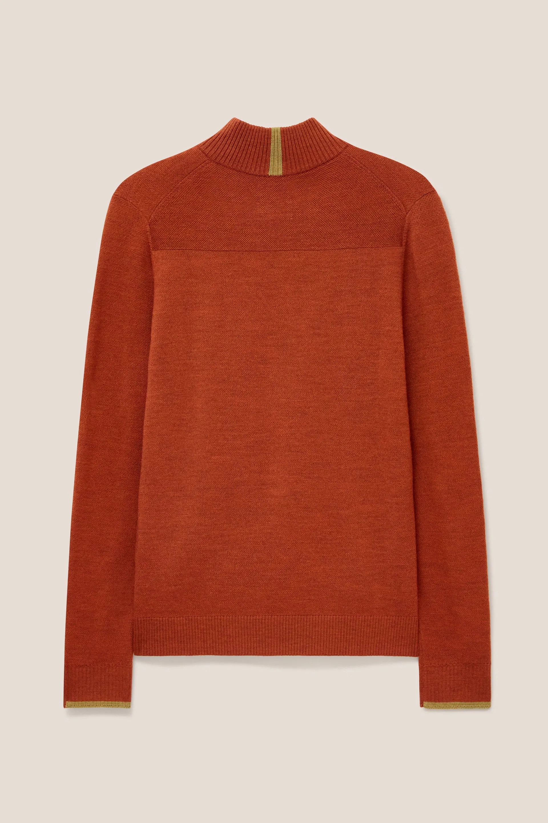 White Stuff Newport Merino Jumper in Mid Orange