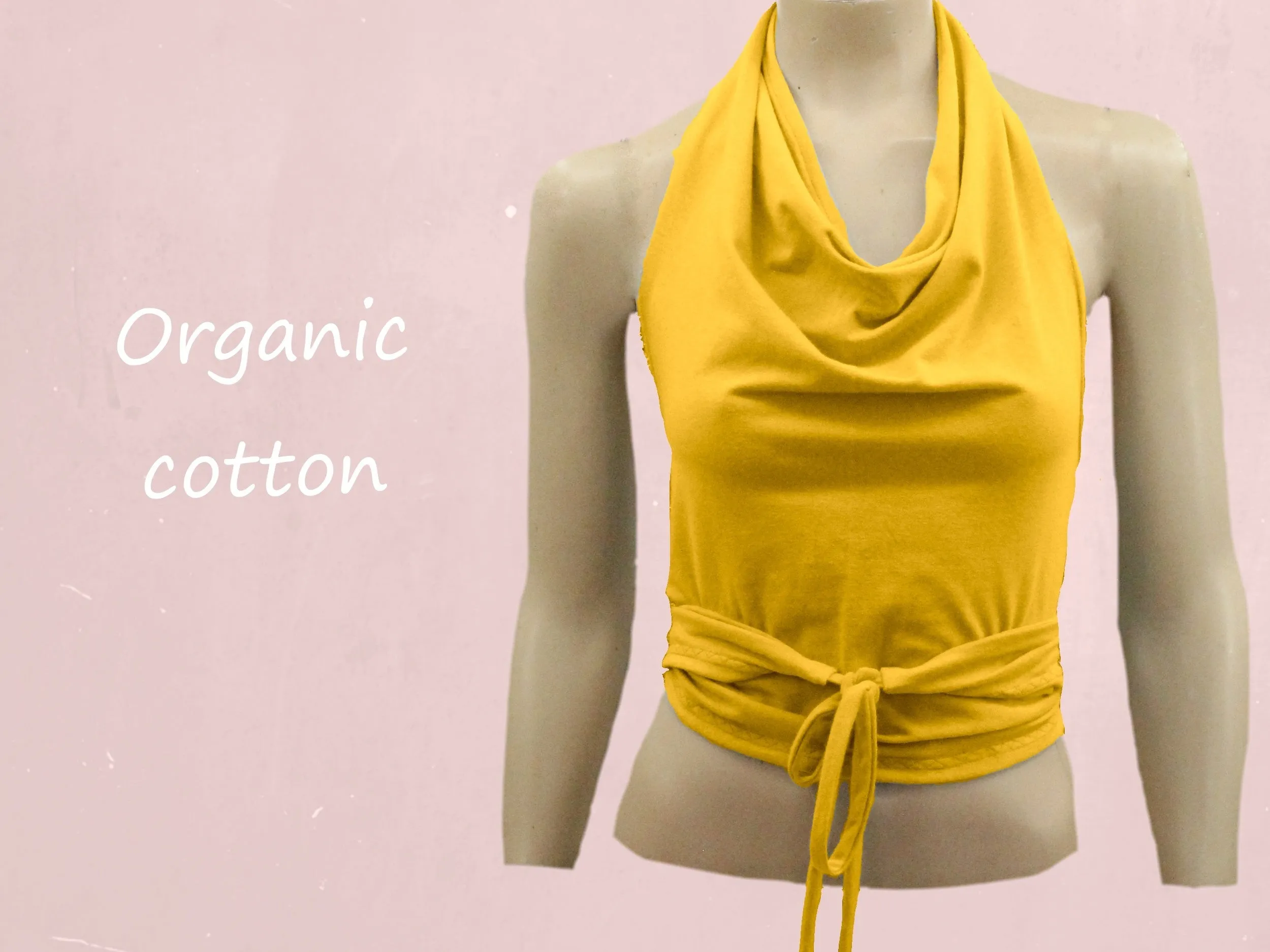 Wikkel top in bio katoenen slubtricot / wrap top in organic cotton  slub jersey