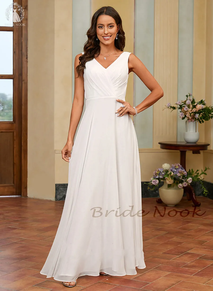 Wrap Top Chiffon Skirt simple wedding dress | Bride Nook