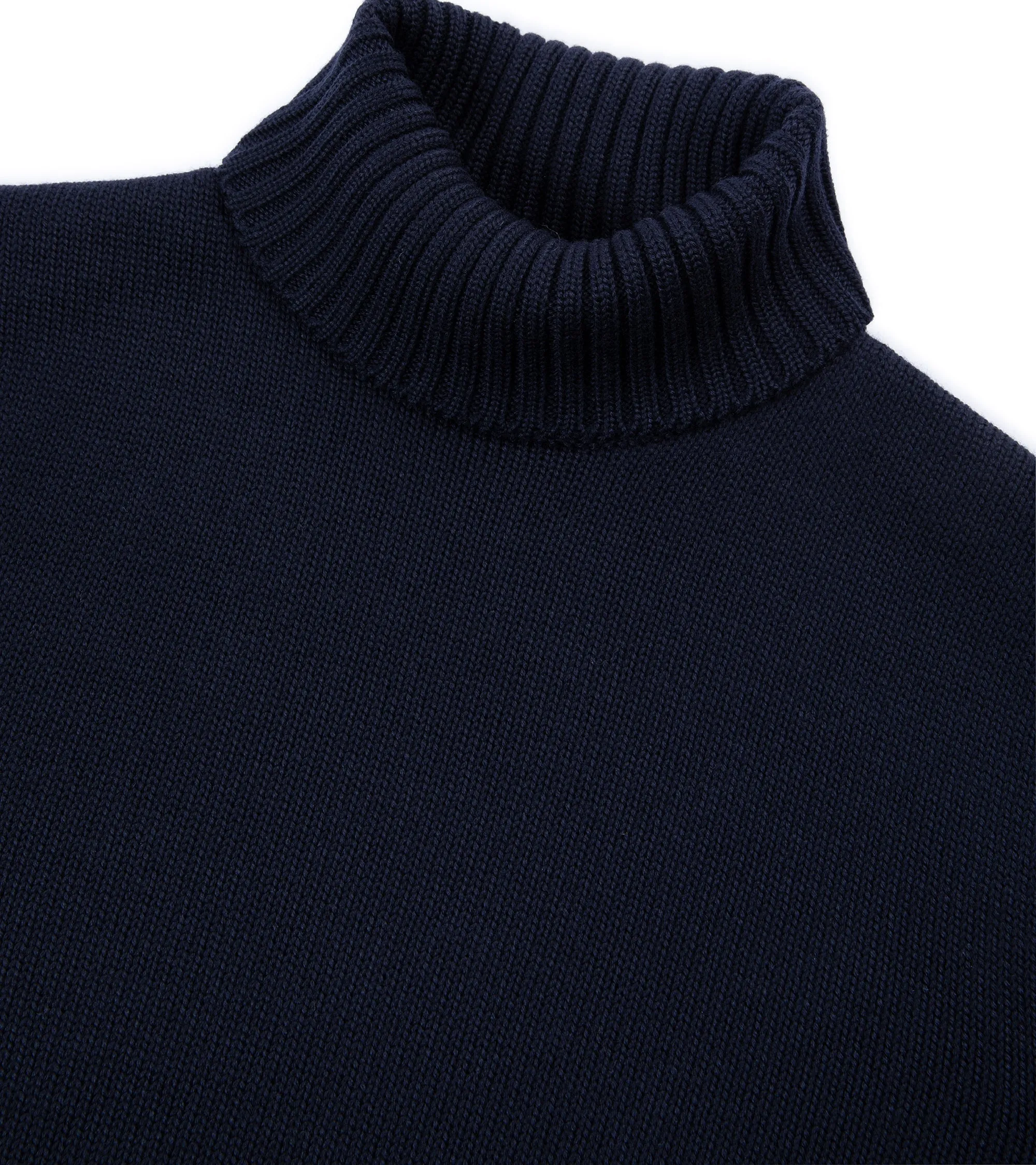 Zanone 5 Gauge Merino Roll Neck Sweater: Navy